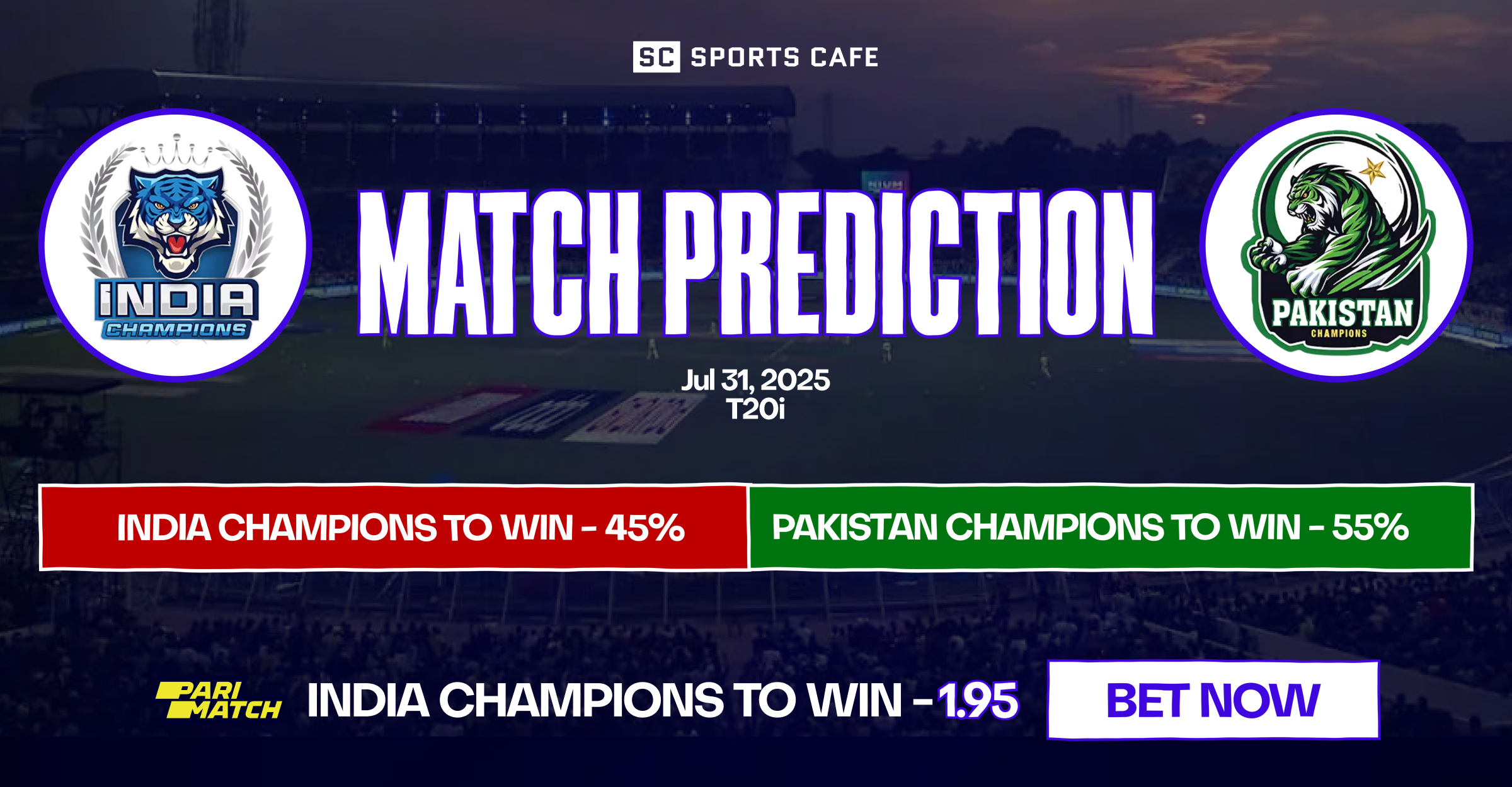Pakistan Champions vs India Champions match prediction.